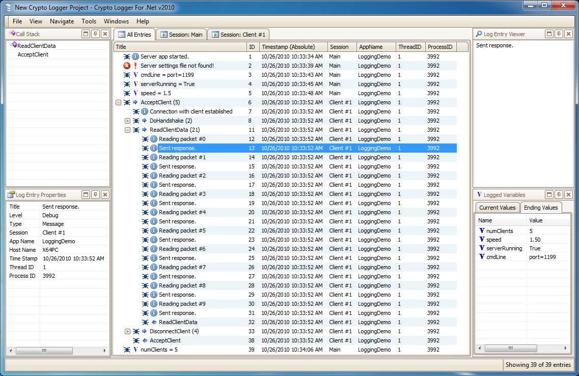 Click to view Crypto Logger For .Net 2010 screenshot